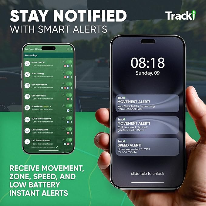 Tracki GPS Tracker for Vehicles, Car, Kids. Subscription Needed. US-Made Tech. 4G LTE GPS Tracking Device. Unlimited Distance, US & Worldwide. Small (Tracker) (Tracker 2 Years Subscription Incl.)