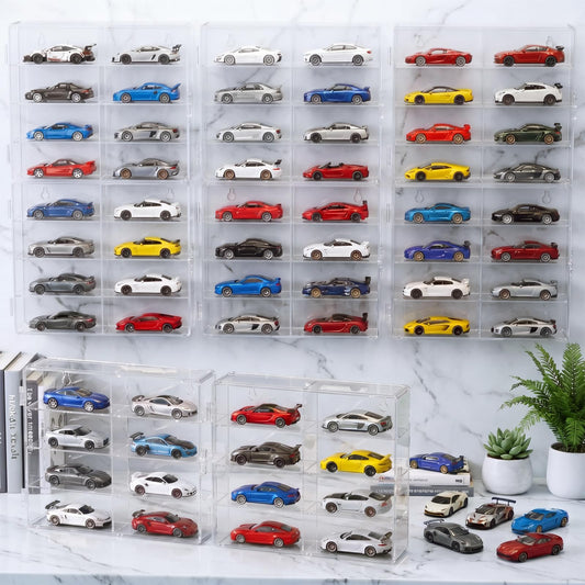 CHONOVO Clear 1/64 Toy Car Display Case for Matchbox Hot Wheels Car, 4 Pack