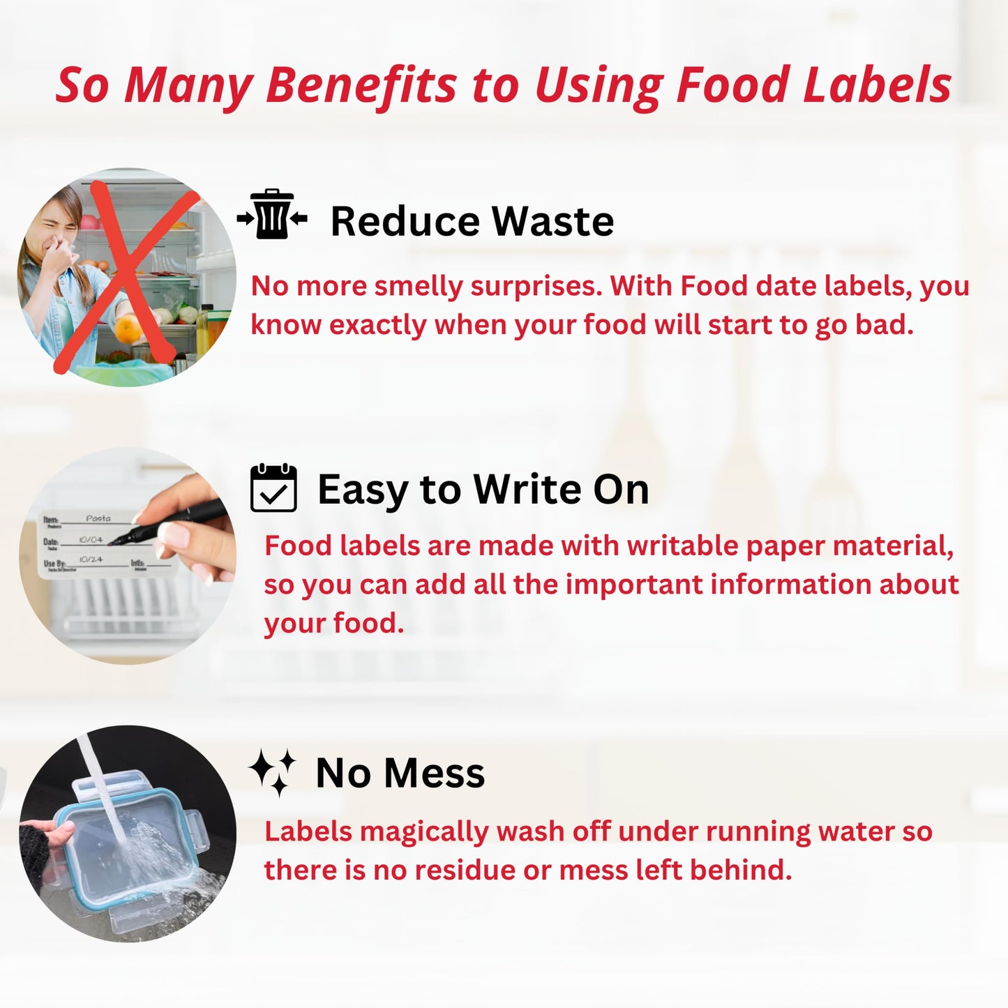 ATL Direct 2x1 Dissolvable Food Labels, 250 Label Stickers, Bottle Labels for Storage Bins, Sticker Labels for Food containers, (250, Blank)