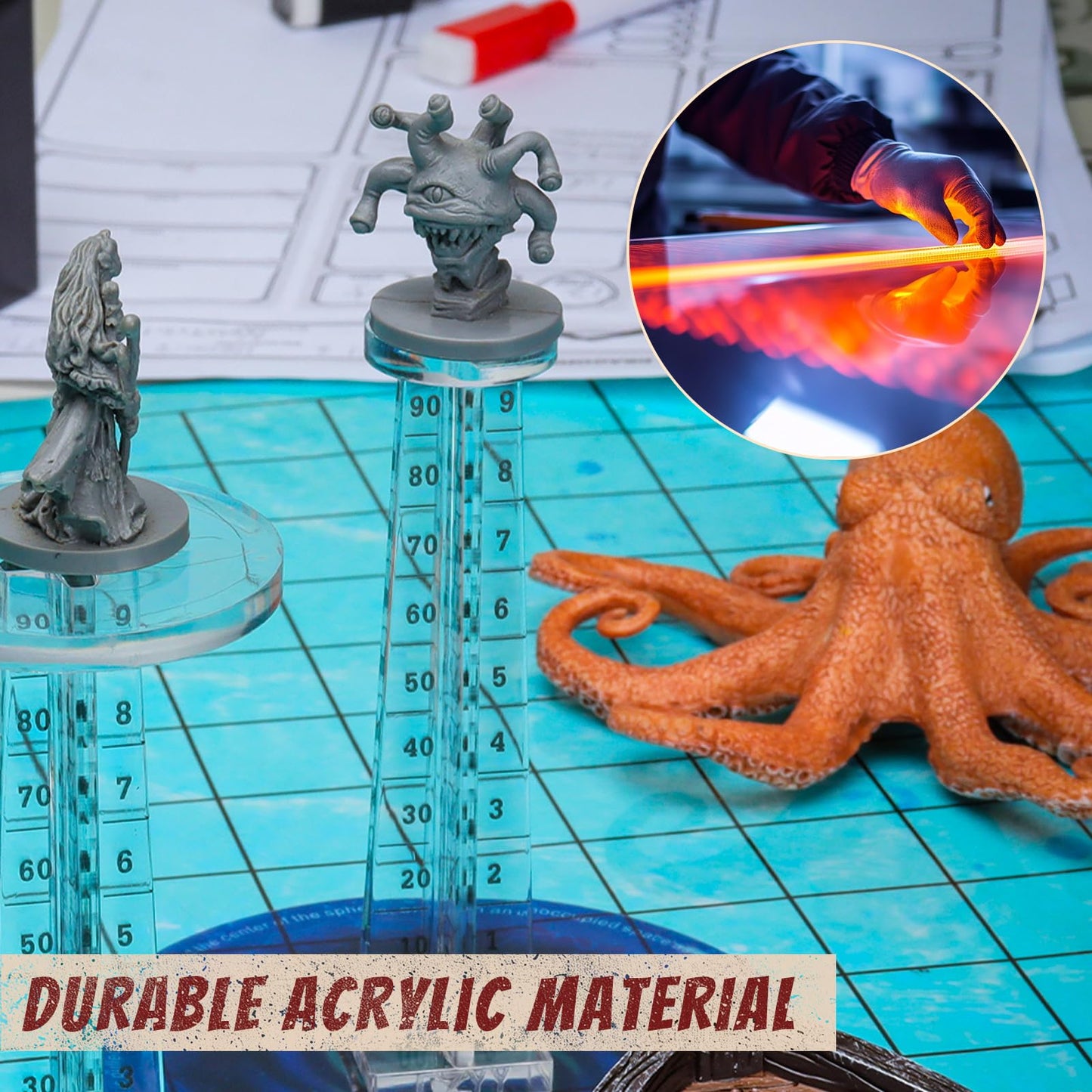 CZYY DND Flying Miniature Flight Stands, Set of 2 Acrylic Combat Risers
