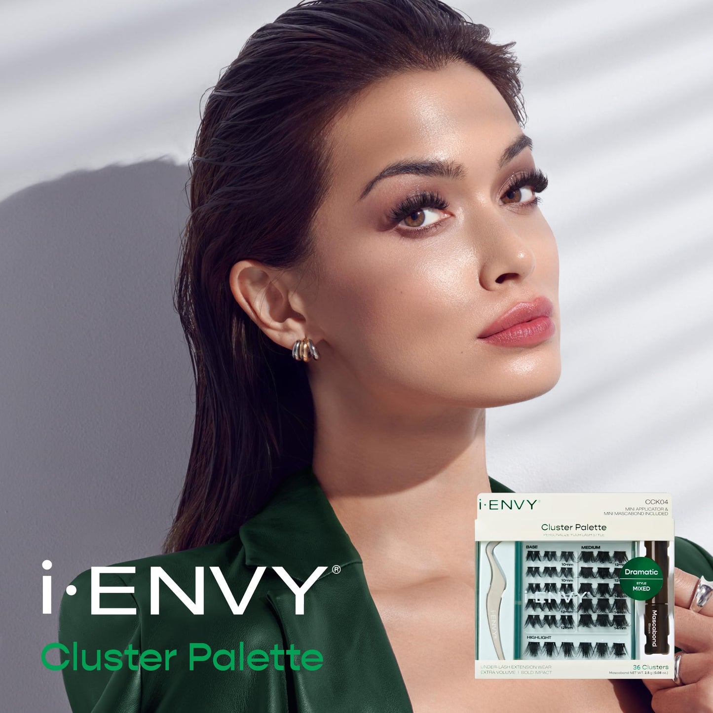 i-ENVY Cluster Palette Kit, DIY Lash Makeup, Customizable Under Lash Extension Layering All in One Convenience, Mini Applicator & Mascabond Glue Included (Dramatic)
