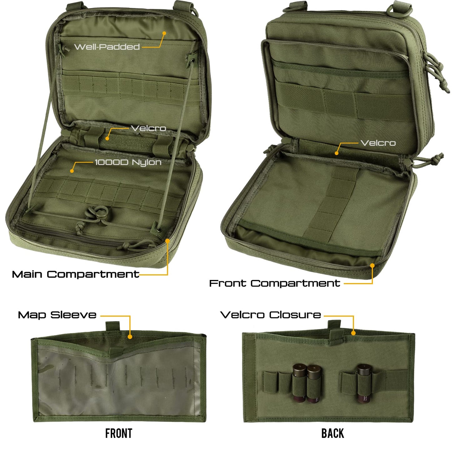 WYNEX Tactical Rig Pack for Men, Running Bag with Front Loop Airsoft Recon Chest Rig for Hunting Outdoor EDC, Large Admin Pouch of Double Layer Design, MOLLE EDC EMT Pouch