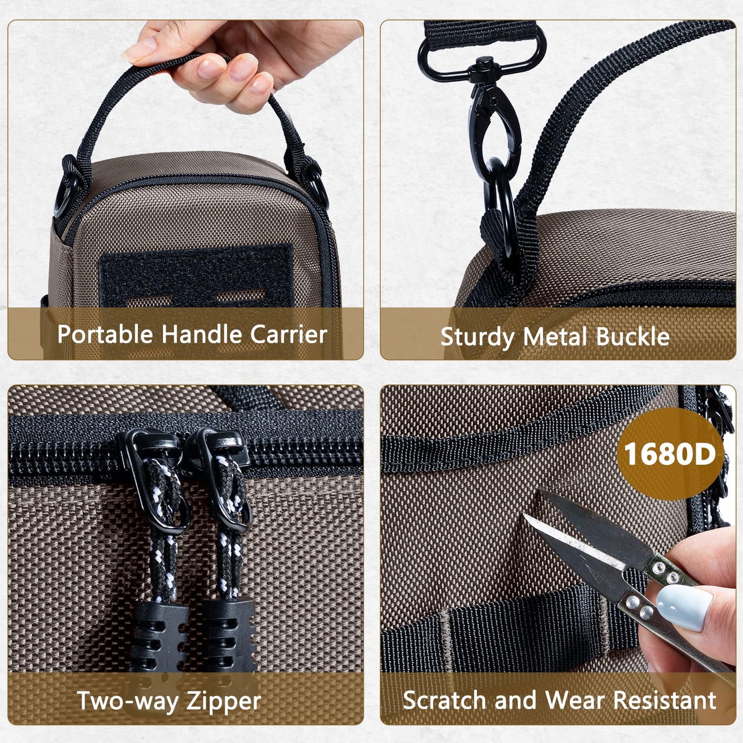 FRECOLSH Heavy Duty Small Tool Bags for Men with Carabiner,Tactical Tool Pouch Bag,Portable Utility Tools Storage Organizer Case with Shoulder Strap for EDC,Motorcycle,Camping, Road Trip, Electricians