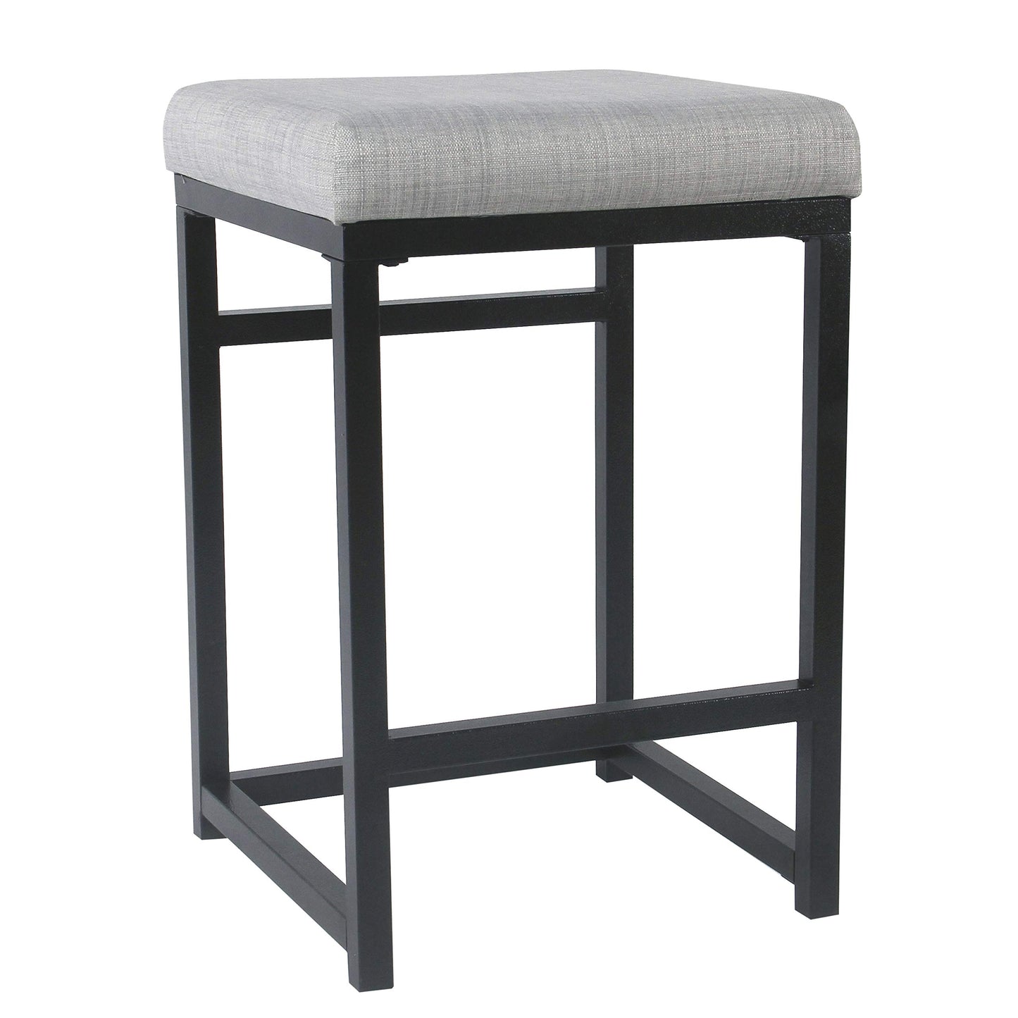 HomePop Metal Frame Counter Stool, 24-Inch, Natural