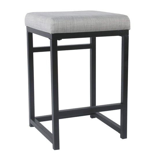 HomePop Metal Frame Counter Stool, 24-Inch, Natural