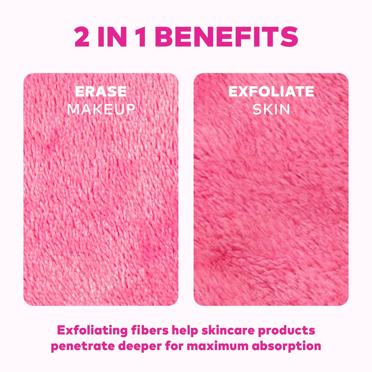 The Original MakeUp Eraser PRO, Effortlessly Remove All Makeup Using Only Water, Including Waterproof Mascara, Eyeliner, Foundation, Lipstick, Sunscreen,and More! Original Pink, 1ct.