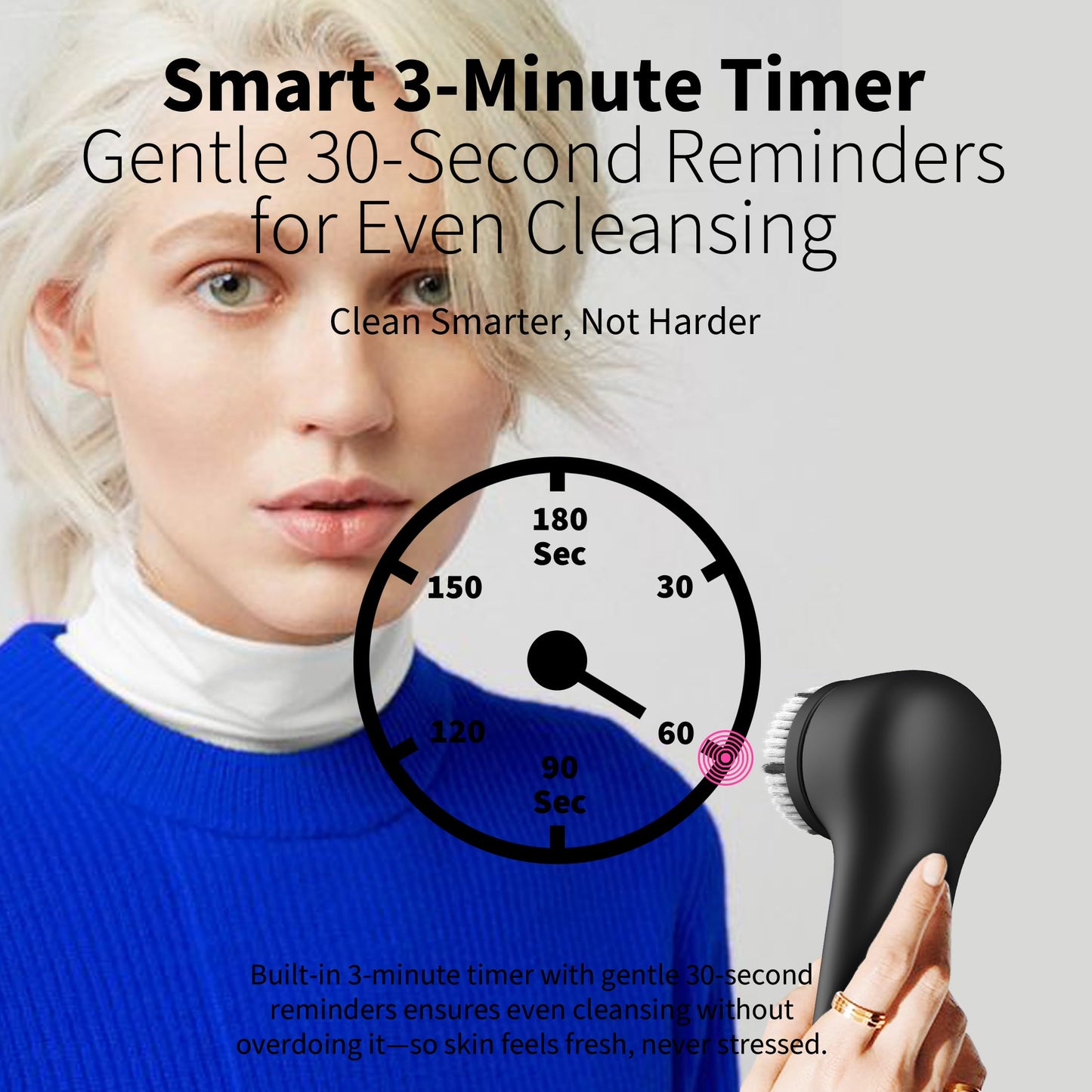 Premium Facial Cleansing Brush,Waterproof Face Scrubber,Spin & Sonic Modes with 3 Intensities,Magnetic 3-Head System for Deep Pore Cleaning, Gentle Exfoliation & Sensitive Skin Care - for Women & Men