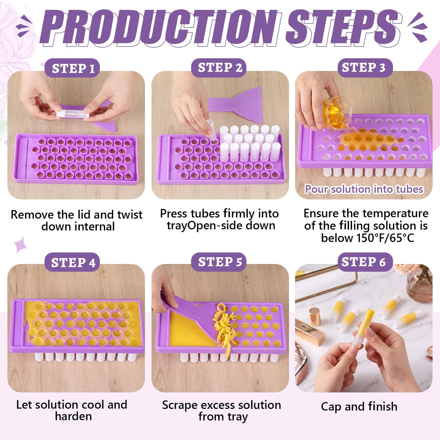 Singhoow 100 Pcs Lip Balm Tubes with 2 Filling Tray and 2 Spatula, 5 g Twist-up Lip Balm Containers with Caps for DIY Homemade Lipsticks, Solid Perfume, Gifts, Bpa Free & Leak Free(White and Clear)