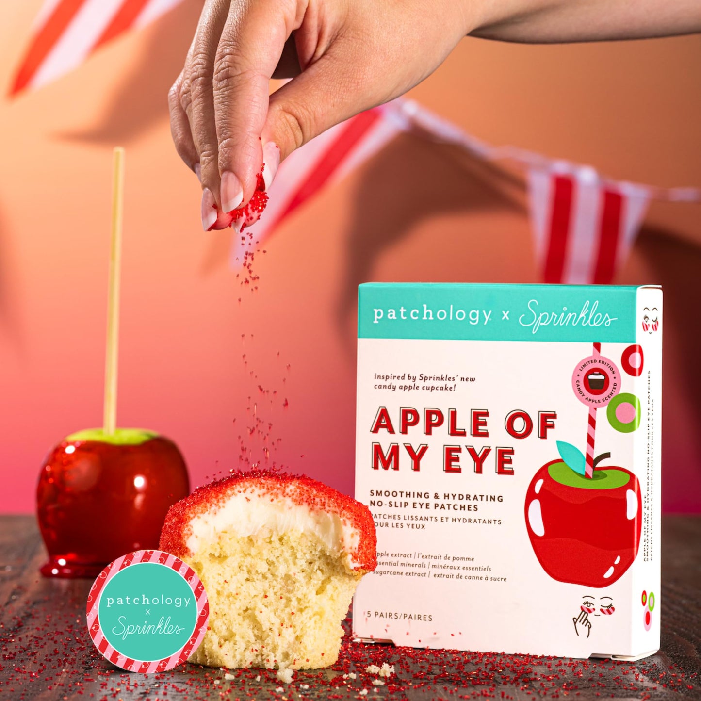 Patchology | Sprinkles (Limited Edition) - Apple of My Eye - Smoothing & Hydrating No-Slip Eye Patches - 5 Pairs