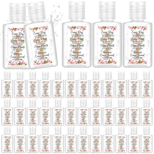 Gejoy 72 Pack Christian Hand Sanitizers Bible Verse Mini Hand Sanitizers Bulk Travel Size Religious Christian Party Favors for Church Prayer Mother's Day Women Mom Pastor Holiday Nurse Teacher Gifts