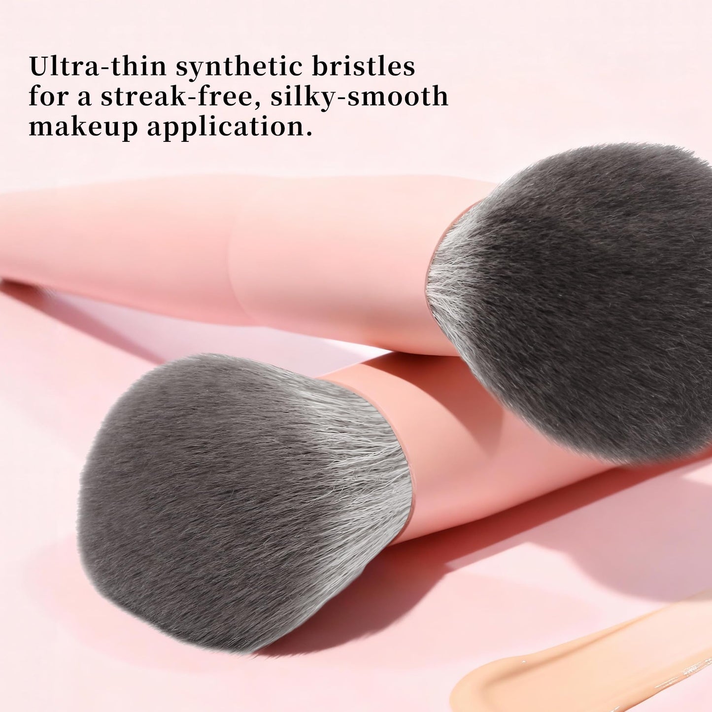 REAL PERFECTION Contoured Foundation Brush, Professional Multitask Face Blending Makeup Brush, No Streaks Even Coverage, Suitable for Liquid Cream Foundation Primer Moisturizer Blush Contour Bronzer