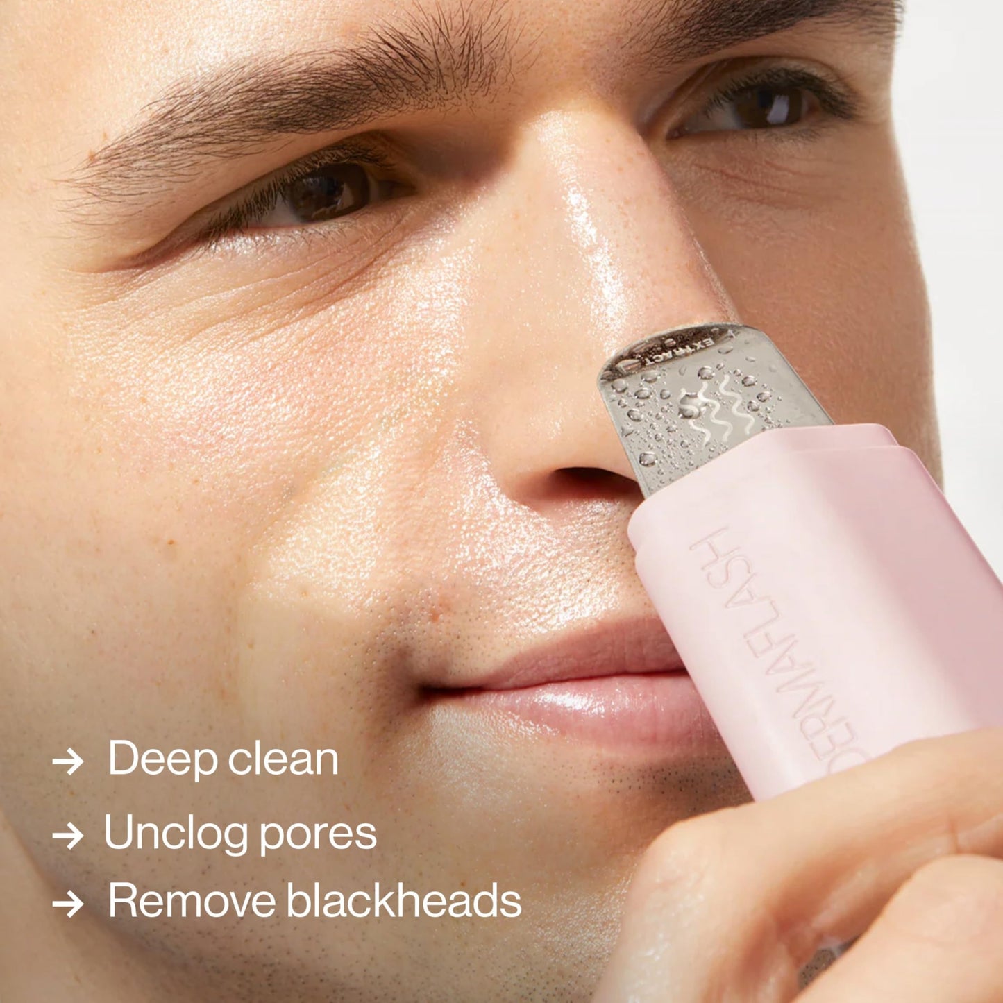 DERMAFLASH DERMAPORE+ Skin Care Device, Ultrasonic 2-in-1 Pore Extractor and Skincare Infuser, Blush