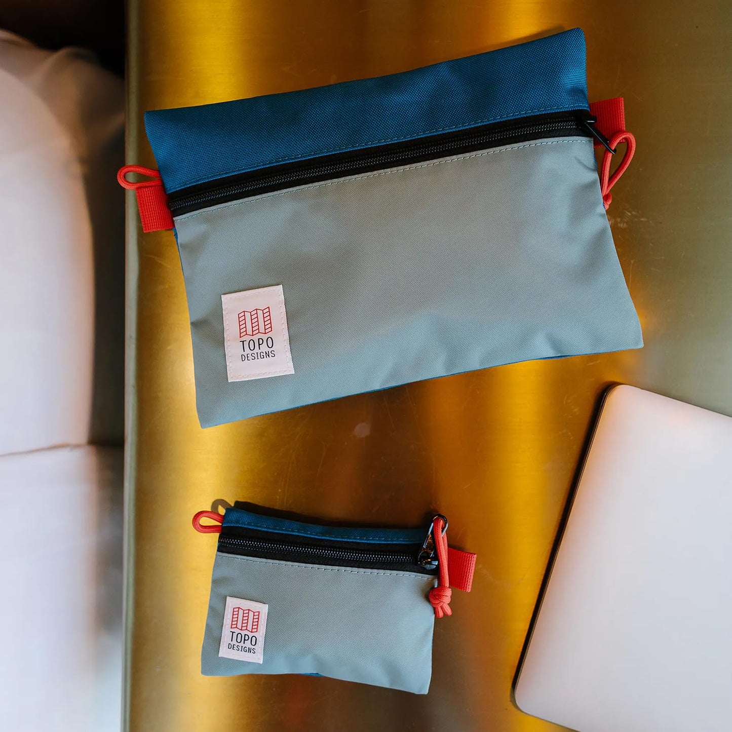 Topo Designs Accessory Bags, Travel Organizer Accessories for Smaller Items, Durable Storage Pouch, 3 Sizes, Fully Lined Pack Cloth (Small, Navy/Navy)