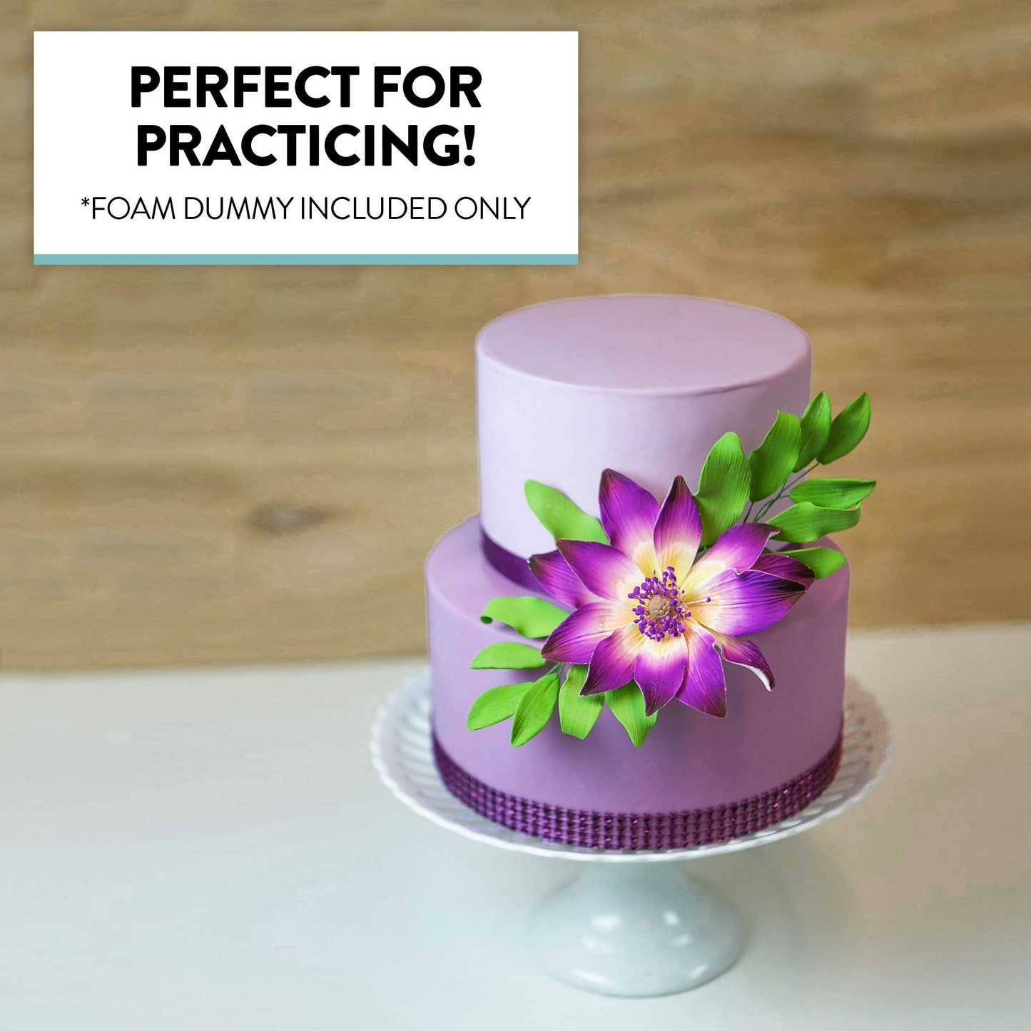 Global Sugar Art 8 x 6 Inch Cake Dummy – Styrofoam Fake Cake for Decorating, Display & Practice (Multiple Sizes Avail)