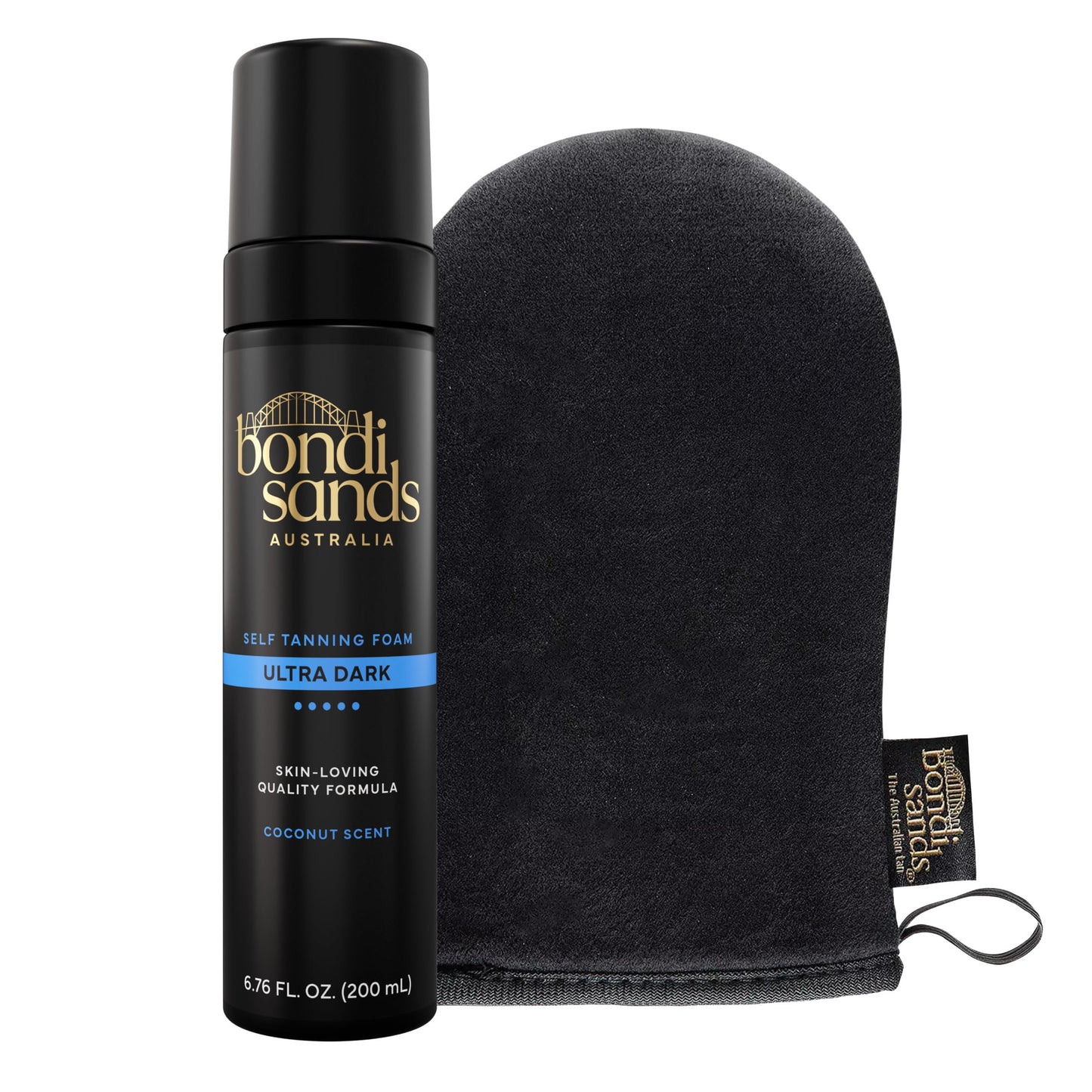 Bondi Sands Ultra Dark Self Tanning Foam + Application Mitt | Includes Lightweight Sunless Foam + Reusable Mitt for a Flawless Finish ($32 Value)