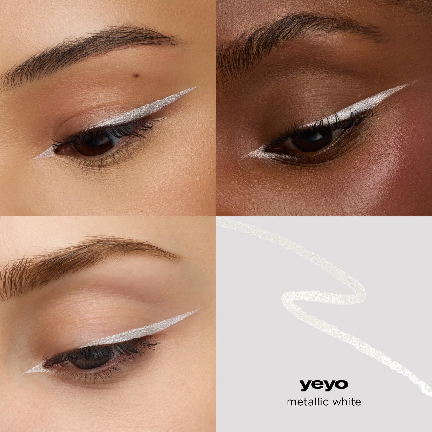 URBAN DECAY 24/7 Glide-On Waterproof Eyeliner Pencil - Smudge-Proof, Long-Lasting, Transfer-Proof, Up to 16HR Wear, Smooth No-Tug Formula, Yeyo (Metallic White) - 0.04 oz