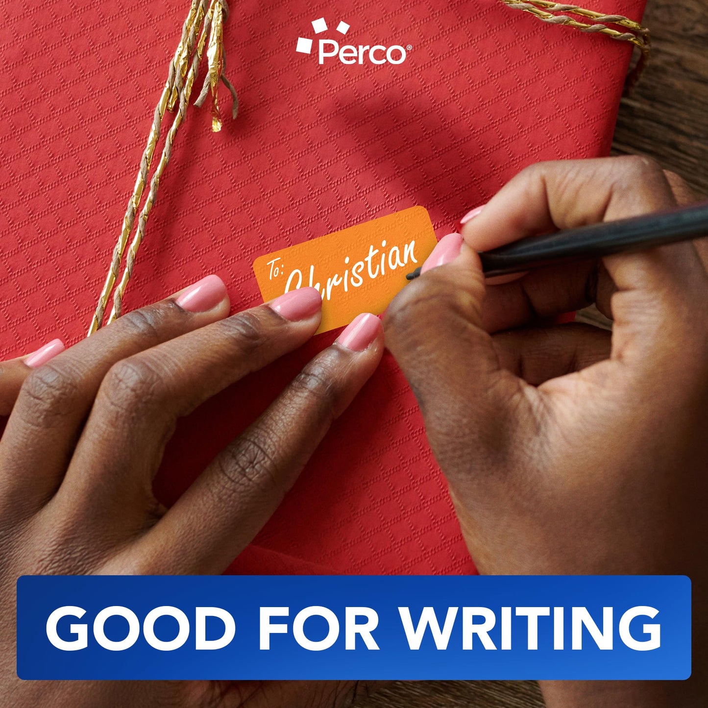 Perco Neon Orange 1x2 Inch Labels with Perforation for Easy Tear-Off — 500 Stickers Per Roll — Strong Adhesion, Priority Handling, Action Needed & Fast-Moving Inventory Labels — Made in USA