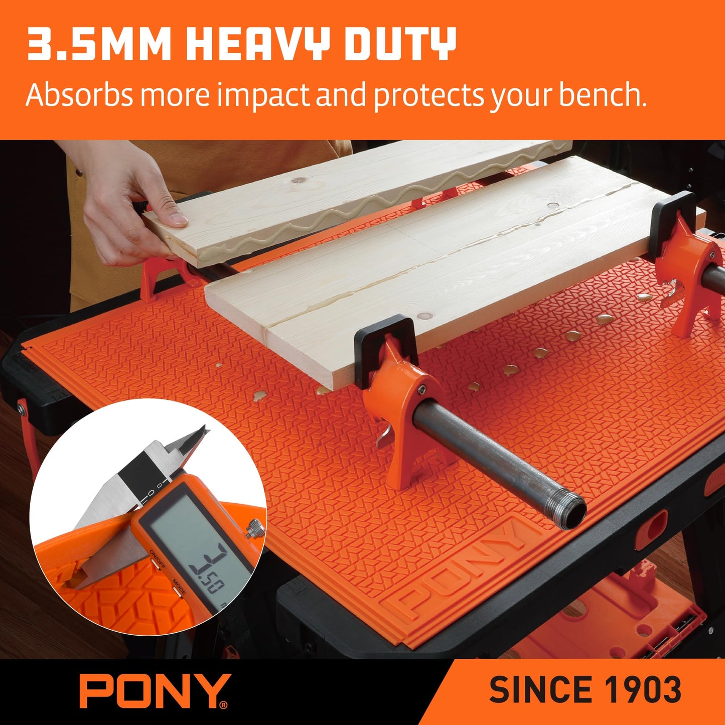 PONY Silicone Mat 28" x 23", Heavy Duty Non-Stick Heat Resistant Pad