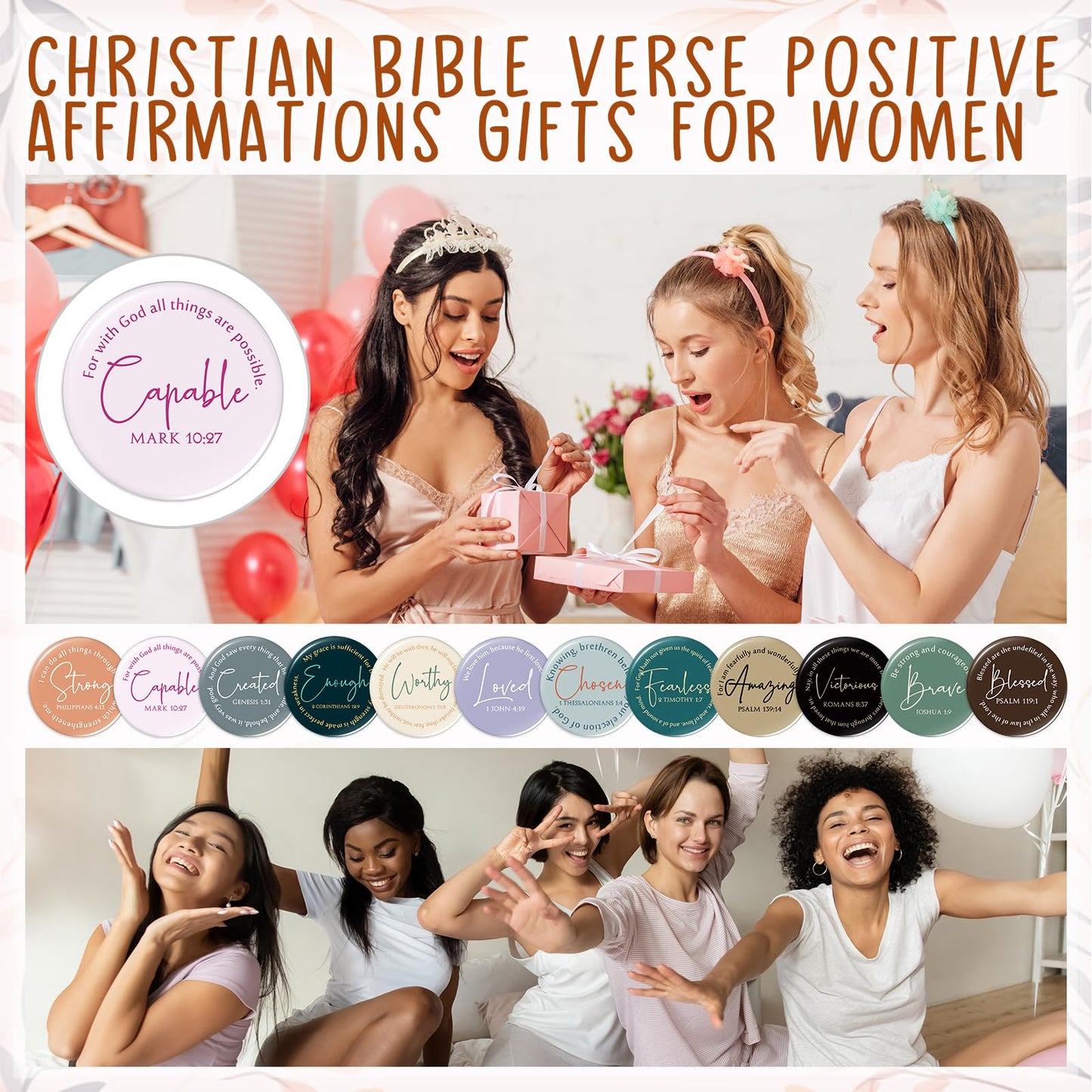 Geelin Mini Christian Gifts Mirror for Women Bulk Inspirational Bible Verse Scripture Portable Mirrors Small Church Gifts for Mother Women History Month VBS Party Favor(72 Pcs,Retro)