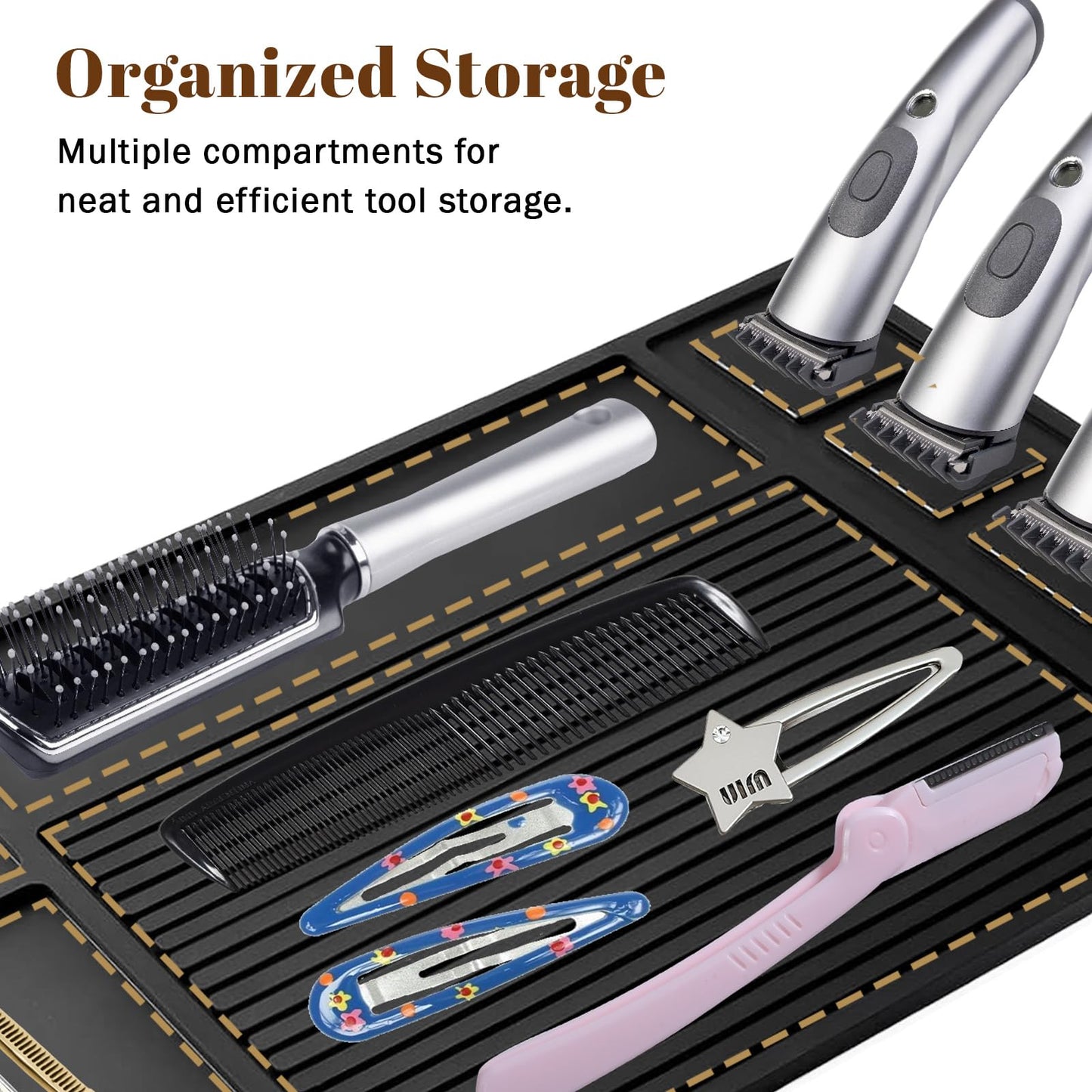 Adevar Magnetic Barber Mat for Clippers,Barber Station Organizer Mat for Beauty Tools,Professional Non-Slip Matt