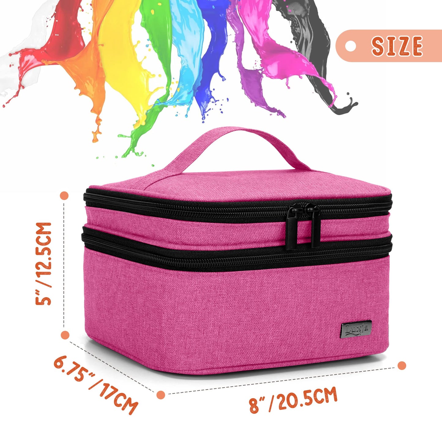 LUXJA Nail Polish Carrying Case - Holds 20 Bottles (15ml - 0.5 fl.oz), Portable Organizer Bag for Nail Polish and Manicure Set, Pink