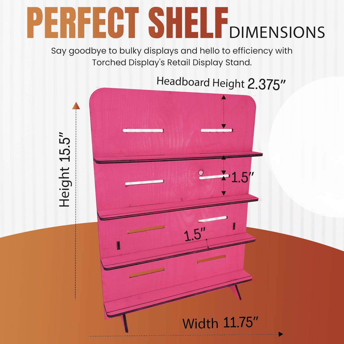 TORCHED DISPLAYS Jewelry Holder Necklace Organizer | Earring Display Stands for Selling | 3-Tiered Wooden Jewelry Holder Stand for Shops, Boutiques, Festivals | Display Rack Wood Stand | Pink
