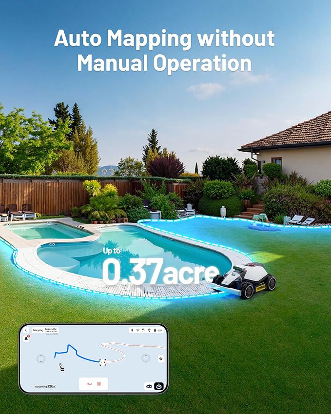 Mammotion LUBA mini AWD 1500H Robot Lawn Mower with Garage, Mowing 0.37 Acre, All-Wheel-Drive for 80% Slope, UltraSense AI Vision+RTK Auto-Mapping, Cutting Height 2.2"-4.0"