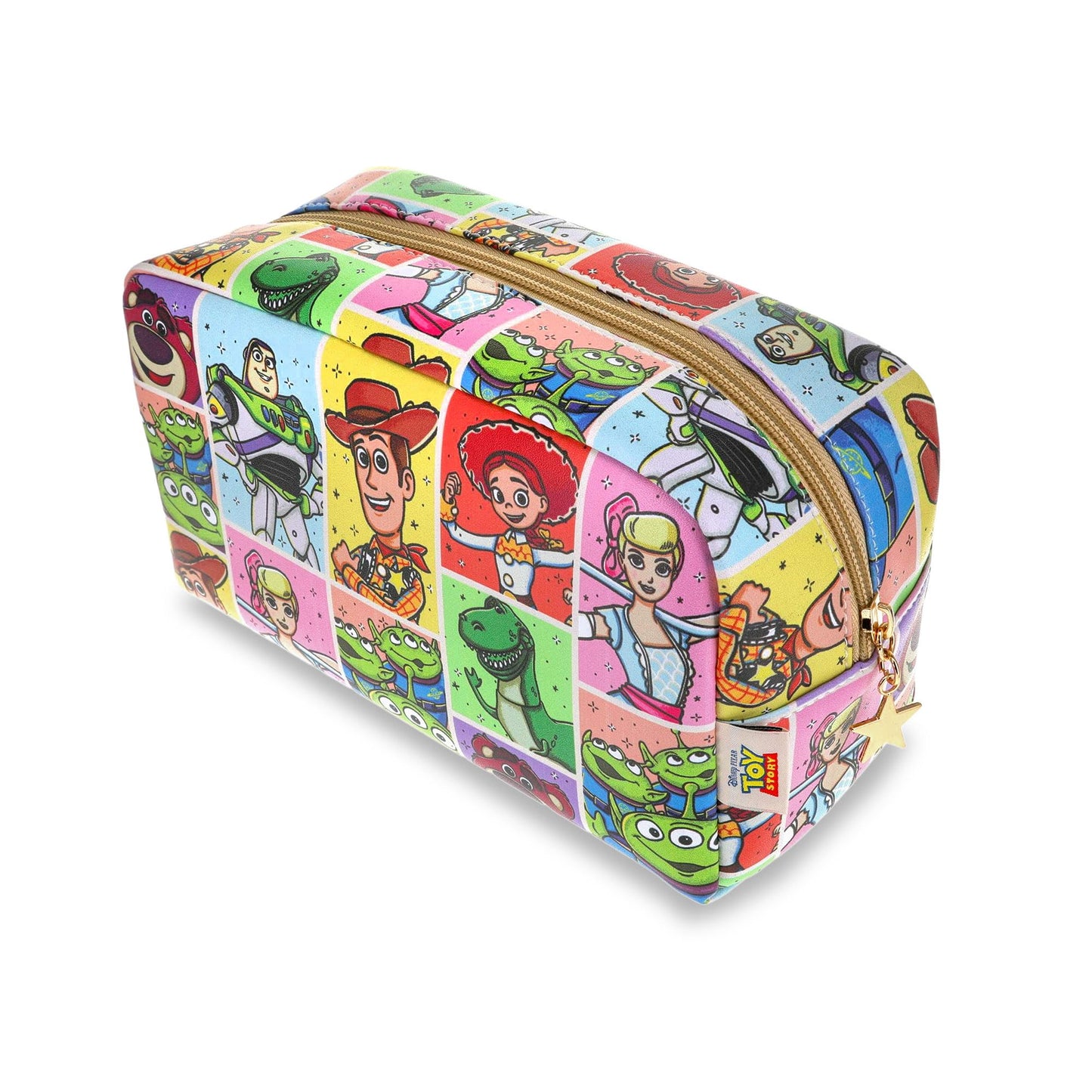 MAD Beauty Disney Pixar Toy Story Wash Bag | Officially Licensed | Full Cast Print | Woody Buzz Jessie Rex | Gold Zip | Travel Toiletry Bag