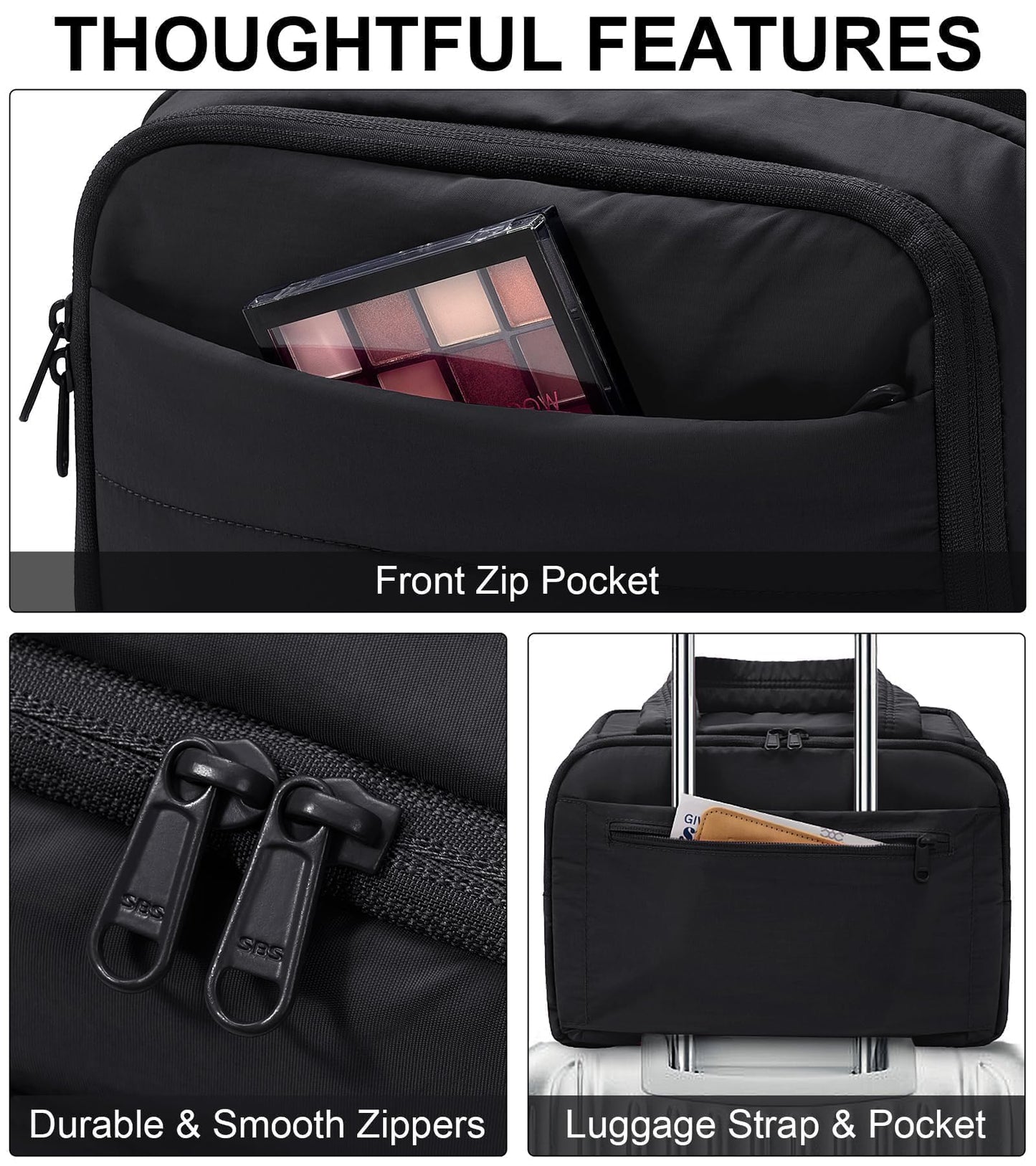 Bagstellar Travel Toiletry Bag for Women, Lightweight Large Quilted Puffy Makeup Bag Wide-open Make up Organizer Cloud Cosmetic Bag w/Handle for Traveling, Toiletries, Essentials, Accessories, Black