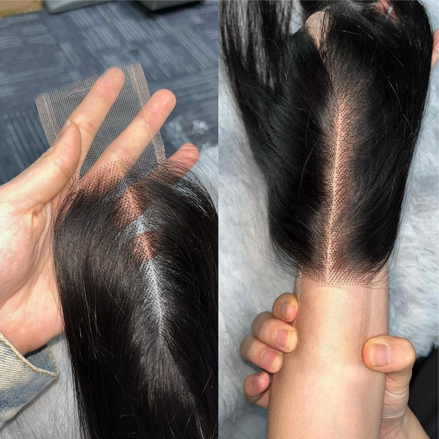14 Inch Body Wave 2x6 HD Closure Human Hair Transparent 2x6 Lace Closure Hair Extensions for Women 100% Virgin Remy Hair Frontal HD Lace Pre Plucked With Natural Black