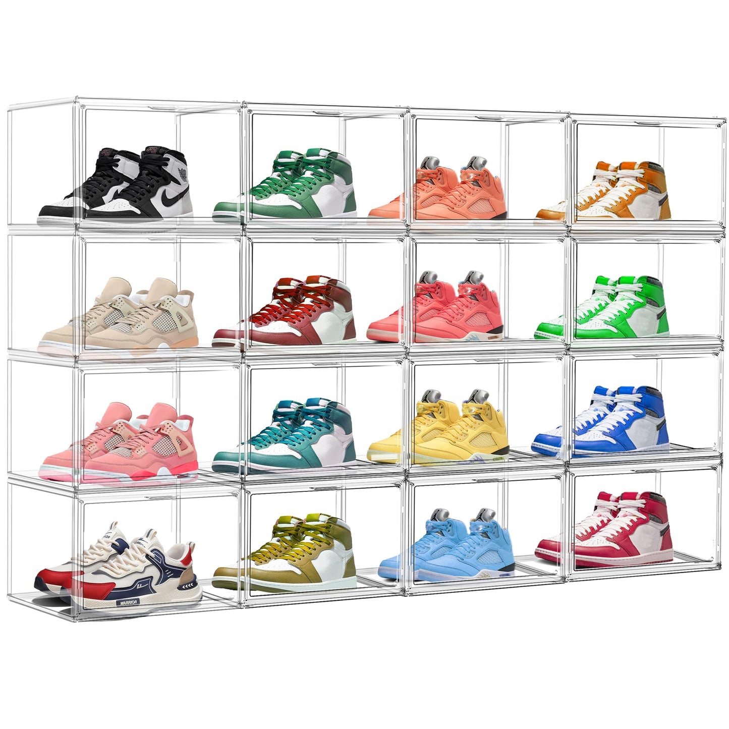 DAYOOH 12 Pack Low Profile Clear Shoe Storage Box for Flats,Loafers,Heels