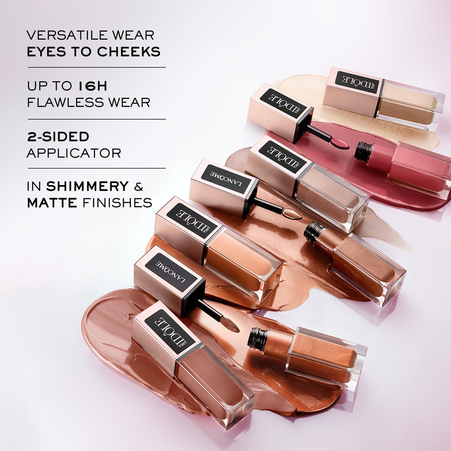 Lancôme Idôle Tint Long Wear Liquid Eyeshadow & Eyeliner - Multi-Use Eye Makeup in Shimmery & Matte Finishes - Buildable Color & Up to 16H of Wear - 09 Strawberry Latte: Irridescent Rose Gold