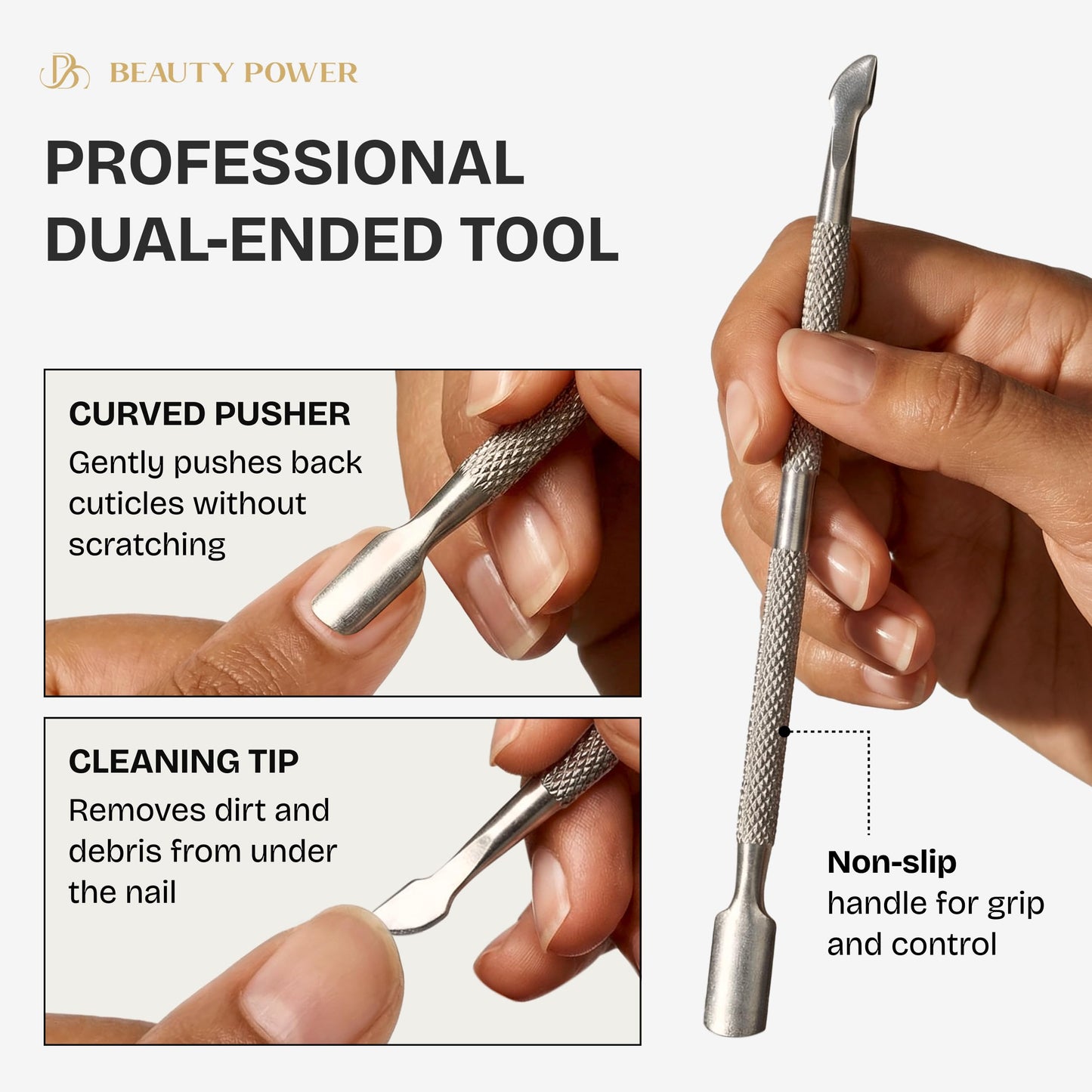 Beauty Power 9 in 1 Professional Manicure Pedicure Set - Stainless Steel Nail Clippers, Nano File, Cuticle Nipper, Scissors, Tweezers, Travel PU Leather Case for Men & Women - Father's Day - Brown