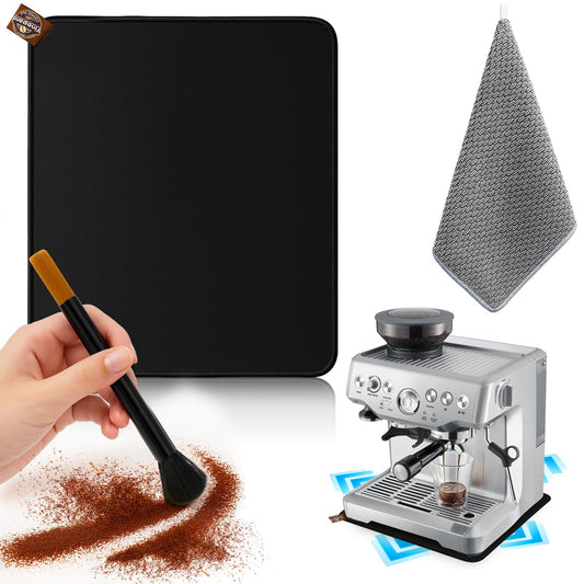 1 Pcs Sliding Mat for Breville Espresso Machine 870XL, with Microfiber Towel and Coffee Brush, Slide Easily,Cleanig Kit, Cafe Accessories,Scratch-Free Movement for Countertop and Keep Machine Clean