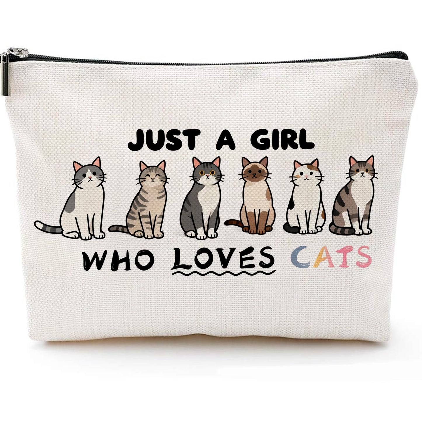 Choinn Cat Gifts for Women Makeup Bag, Waterproof Cosmetic Pouch for Cat Lovers, Cats Themed Gift Travel Toiletry Organizer for Mom, Daughters, Friends (Cat Lovers)
