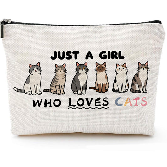 Choinn Cat Gifts for Women Makeup Bag, Waterproof Cosmetic Pouch for Cat Lovers, Cats Themed Gift Travel Toiletry Organizer for Mom, Daughters, Friends (Cat Lovers)