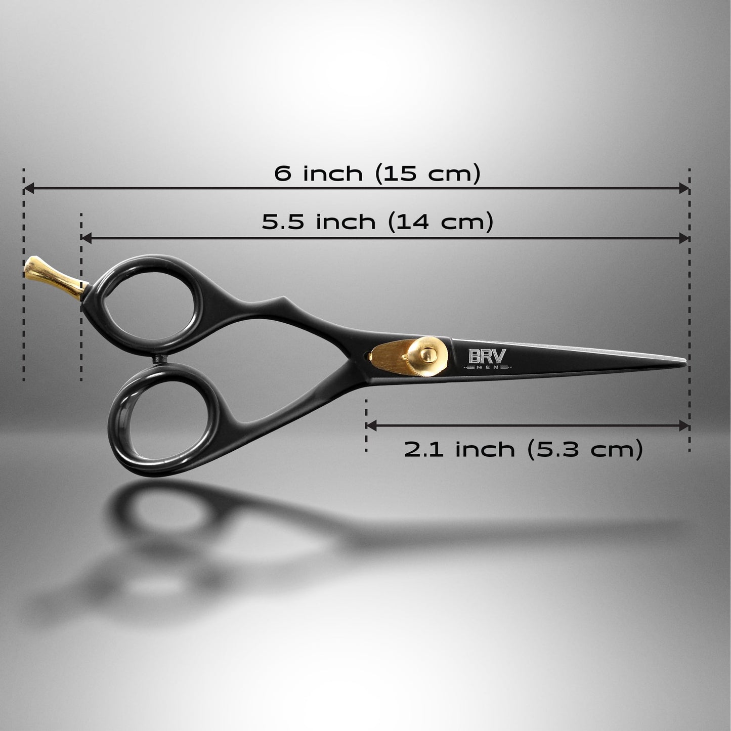 LEFT HANDED Razor Sharp Mustache & Beard Scissors - 5.5" - 100% High Carbon Stainless Steel - Facial Hair Trimming Shears (LEFT HANDED - Black)