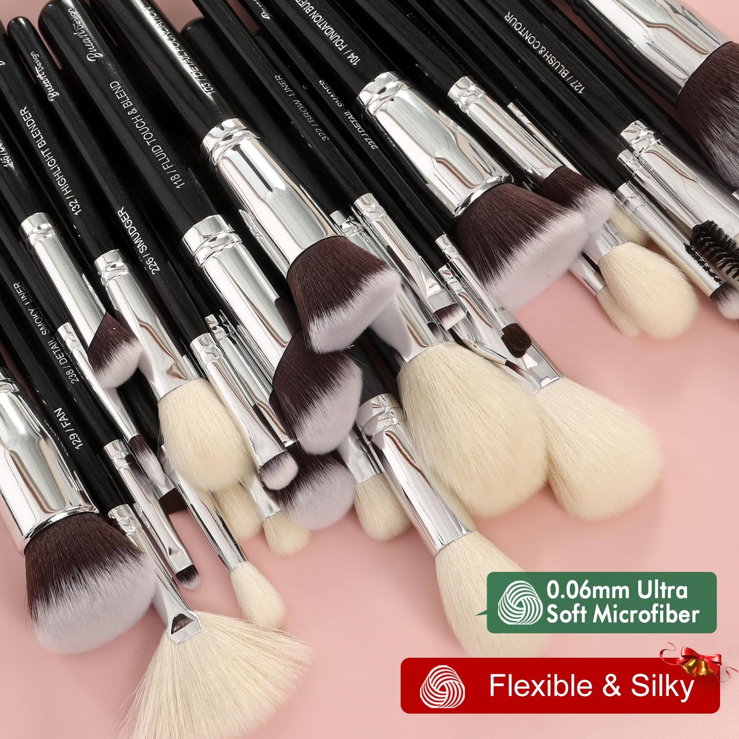 Pro makeup Artist Brushes Set 32Pcs Luxury Goat Hair Horse hair Makeup Brush Set eye and face brushes for every possibility By Bueart Design