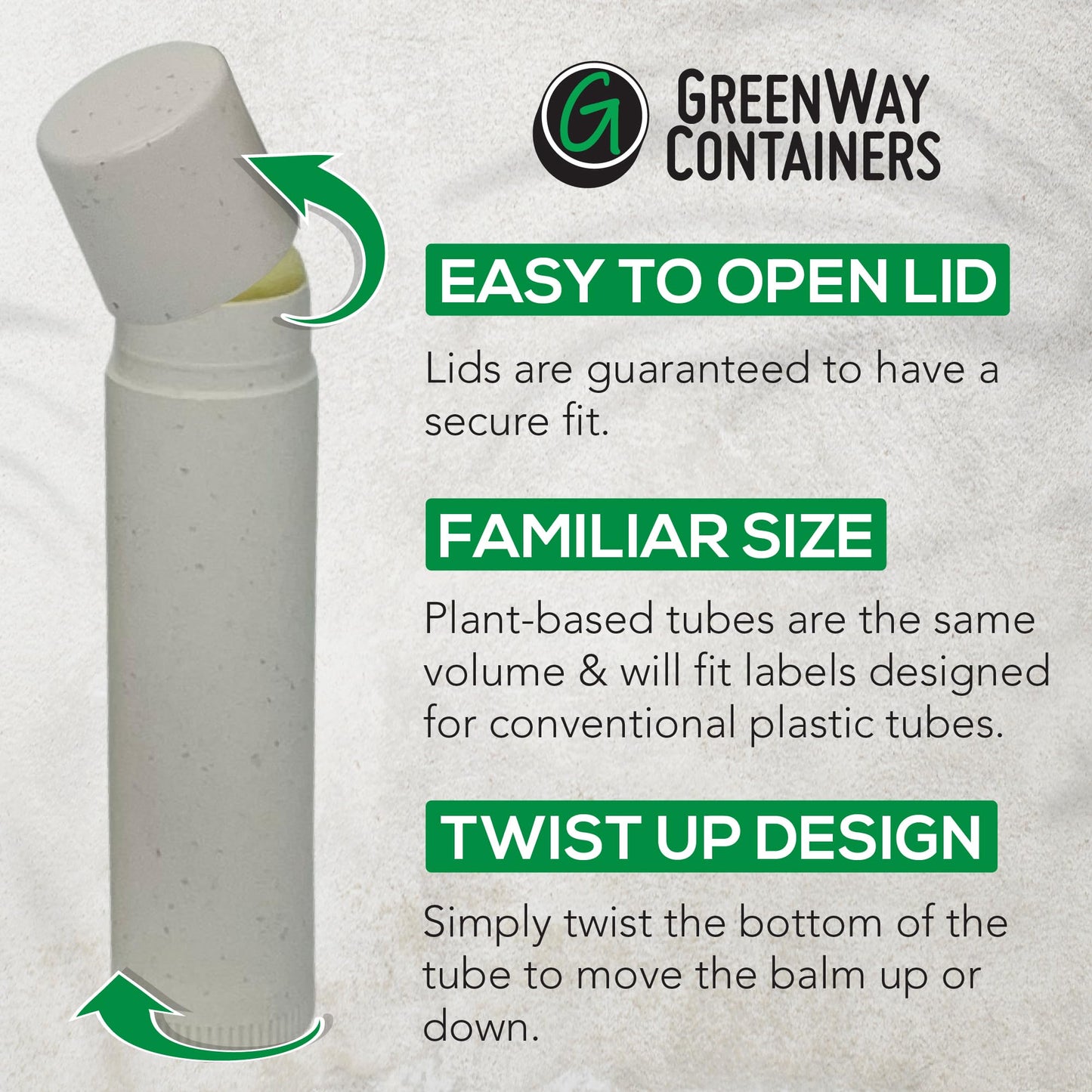 GreenWay 0.15oz / 4.25g Bamboo Lip Balm Tubes with Lids - 25 Pack Twisting Empty Chapstick Tubes - Plastic-free Refillable Lip Gloss Tube - Eco-Friendly DIY Cosmetic Containers – White