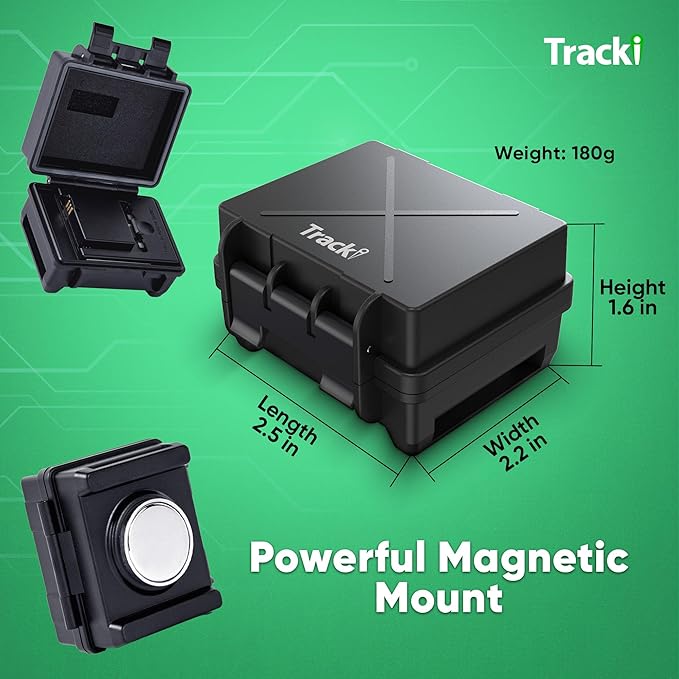 Tracki GPS Tracker for Vehicles, Car, Kids. Subscription Needed. US-Made Tech. 4G LTE GPS Tracking Device. Unlimited Distance, US & Worldwide. Small (Tracker) (Box +Battery Extender (Waterproof))