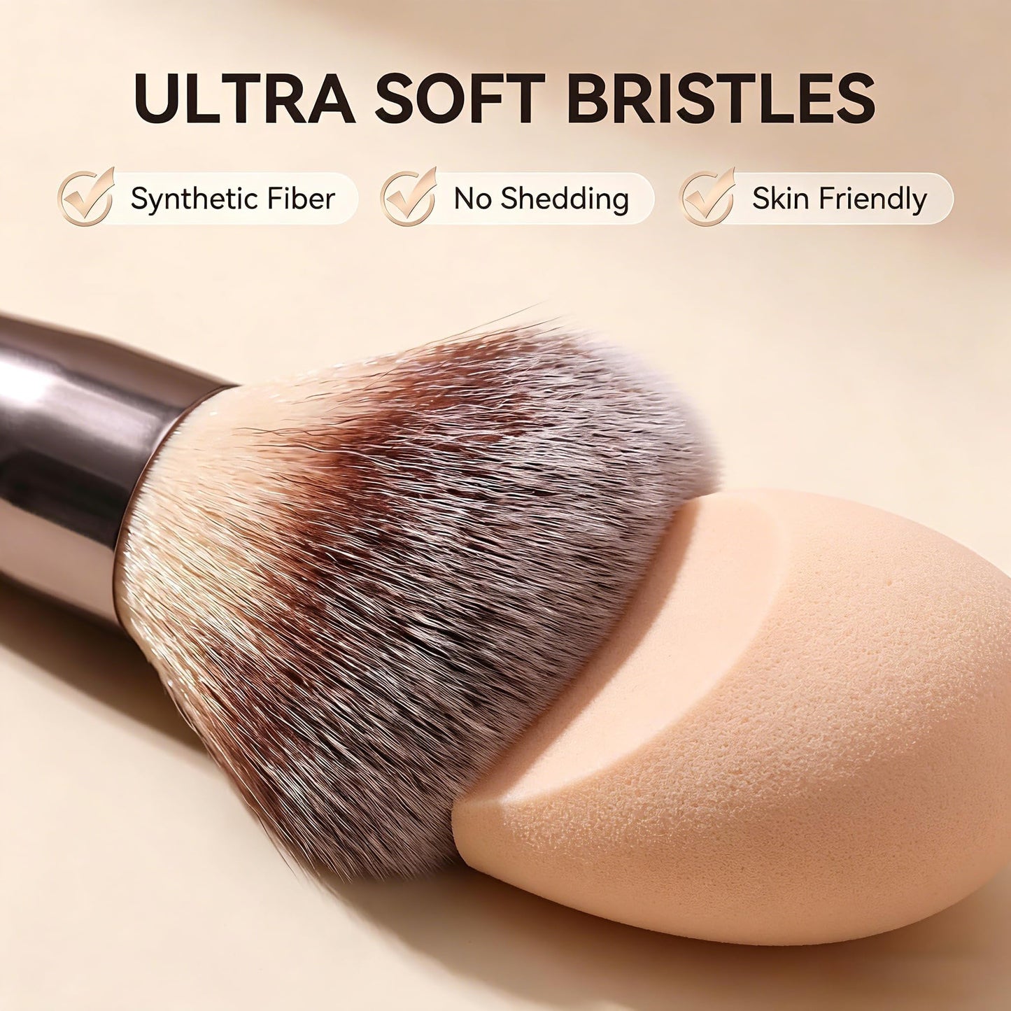 Travel Makeup Brush Set BS-MALL14 PCS Professional Makeup Brushes with Case & Sponge for Foundation, Concealer, Powder, Blush & Eyeshadow, Soft Synthetic Brush Kit for Women, Beginners & Travelers