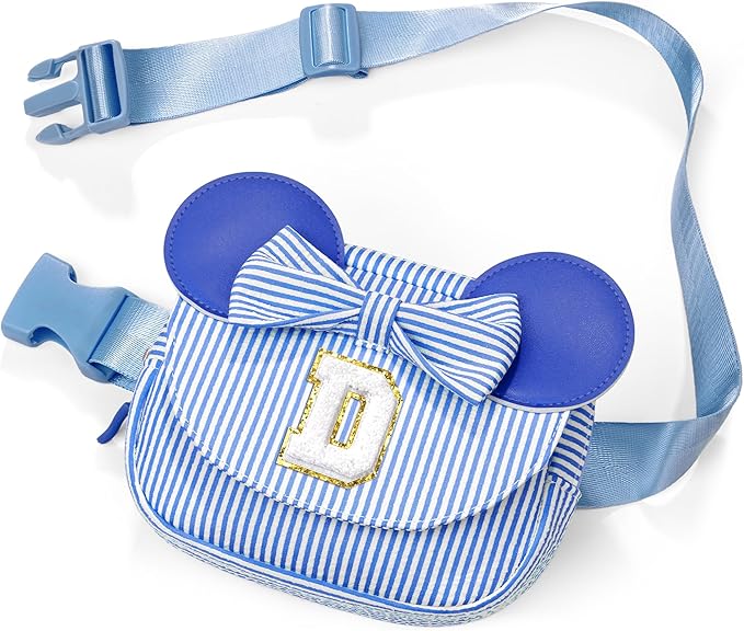 Daughter Gifts - Birthday Gifts for 3 4 5 6 7 8 9 10 11 12 13 Year Old Girls, Initial Fanny Pack Crossbody Bag Belt Bag Purse for Teen Girls Blue D