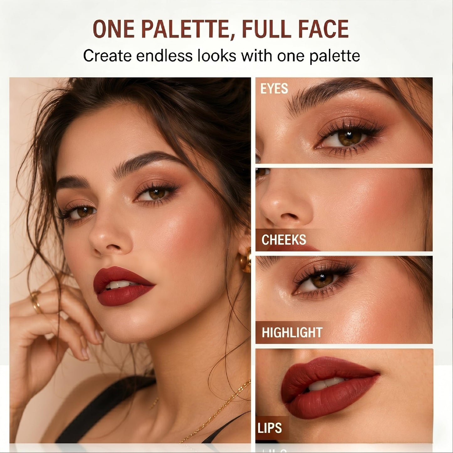 FORSEEKUP All In One Makeup Kit for Women, Travel Makeup Palette with 12 Eyeshadows, 4 Blush Shades, 4 Highlighters & 4 Matte Lip Gloss, Full Face Book Makeup Set Portable Cosmetic Kit (A)