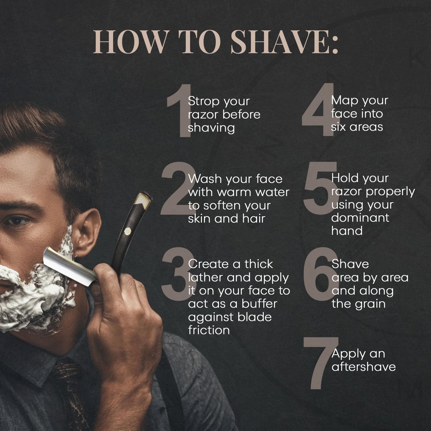 Complete Straight Razor Kit - Straight Razor Shaving Kit for Men with Gold Japanese Stainless Steel Blade, Leather Strop, Shave Soap, Shaving Brush, Strop Paste, Leather Case, Gift Box