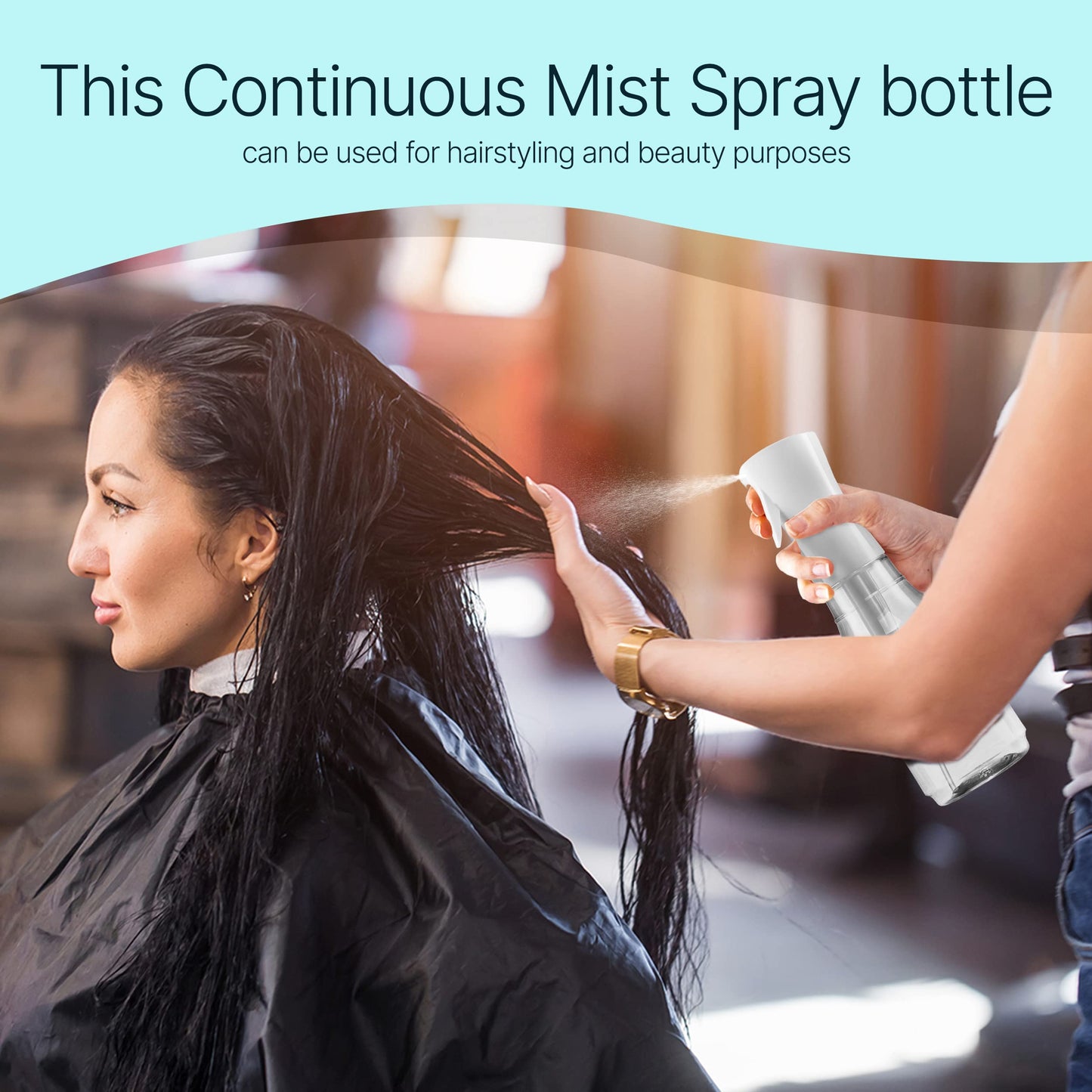 BeautifyBeauties Spray Bottle For Hair – Continuous Mister Spray Bottle for Hairstyling, Cleaning, Plants, Pets, Barbers, Salons, Essential Oil Scents (24 Ounce)