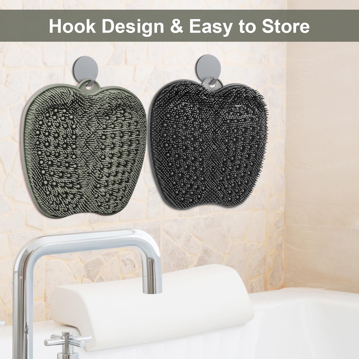 BESKAR Shower Foot Scrubber Mat with Non-Slip Suction Cups, Foot Spa Brush for Cleaning & Exfoliating Your Feet No Bend, Foot Points Reflexology Mat for Relax Your Feet