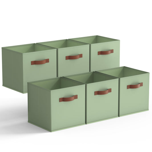 GRANNY SAYS 11 Inch Cube Storage Bins, Collapsible Fabric Storage Cubes with Handle, Closet Baskets for Organization, Storage Cubes for Shelves, Closet, Sage Green, 6-Pack