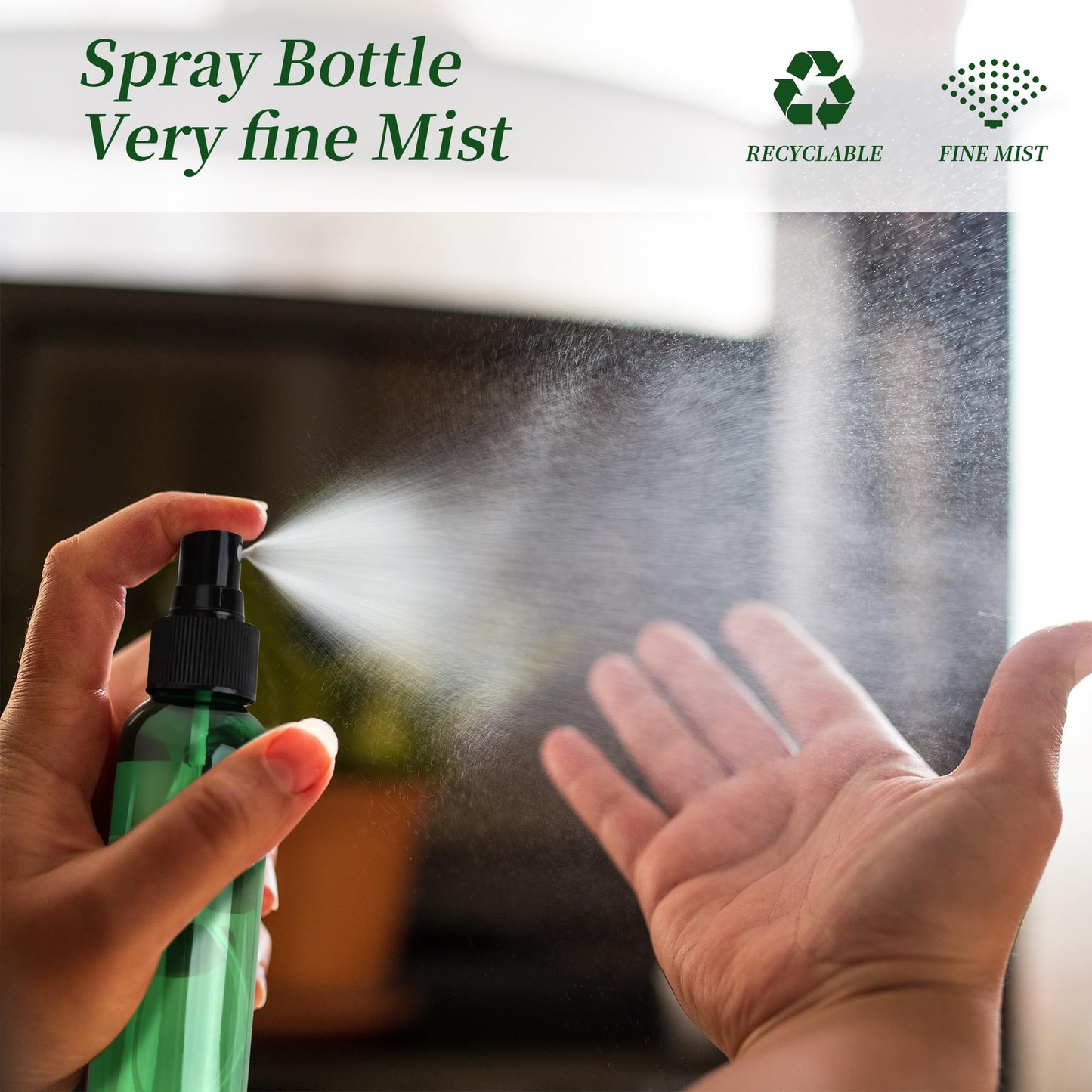 YEUIKERR 36 Pack Fine Mist Small Spray Bottles 4 oz/120 ml Plastic Spray Bottles, Empty Small Travel Spray Bottle, Refillable Mini Sprayer Bottle Bulk with Funnels and Labels, Green