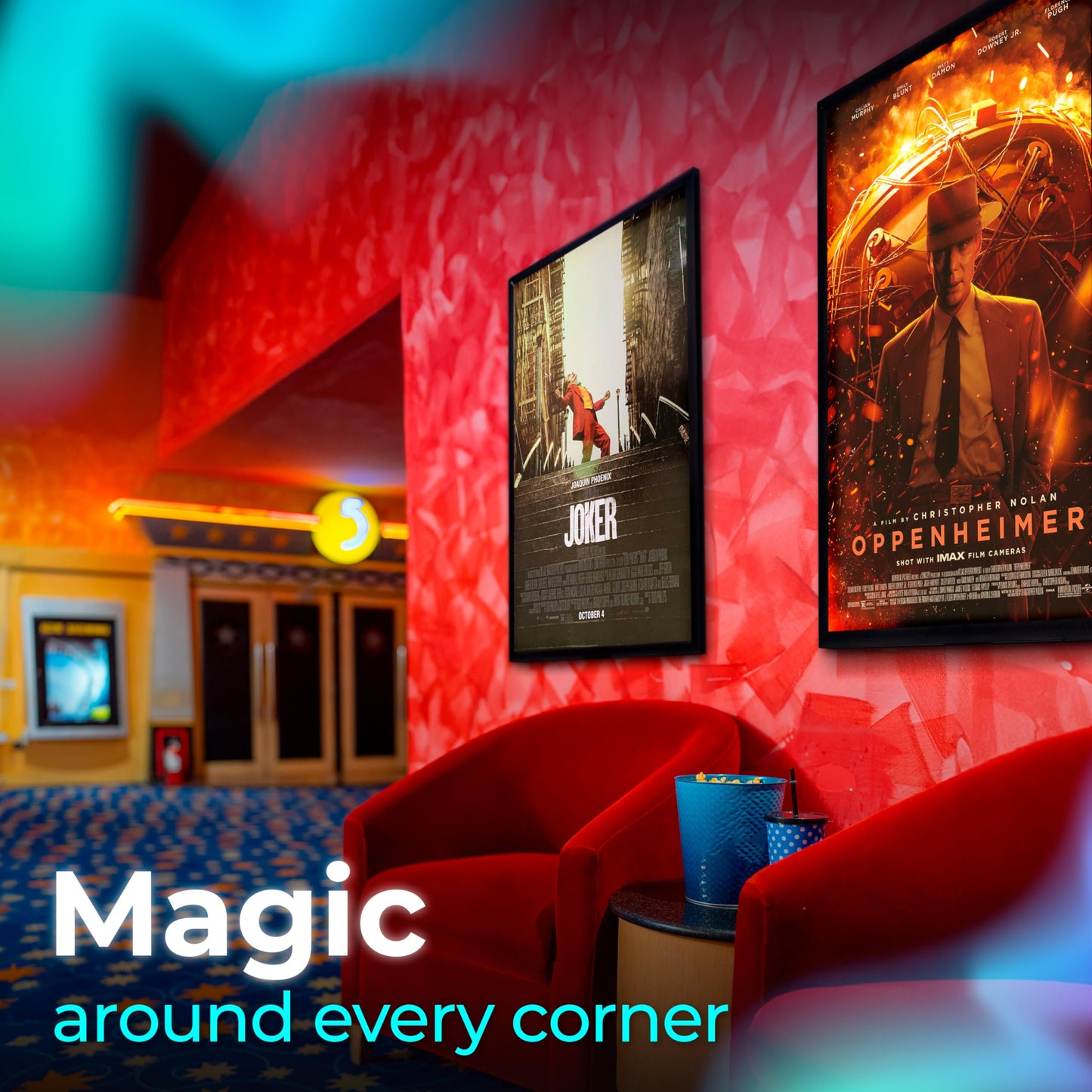 NexaFrame LED Backlit Movie Poster Frame - 16 x 24 Black Cinema Box for Posters, Framed Wall Art Lights for Paintings & Pictures, Digital Signage Display, Lighted Theater Advertising Signs, Light Box