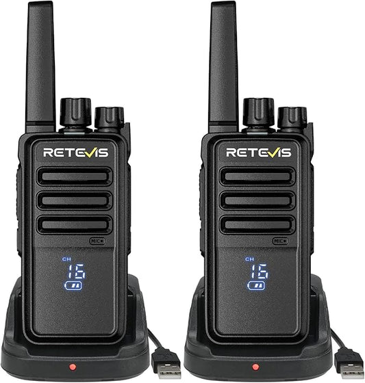 Retevis RT68H Walkie Talkies for Adults,2 Way Radio Long Range, Intuitive,Channel,Power Display,VOX Hands Free,Keylock,Rugged Two Way Radios with USB Charging Base,for Trip Camping Hiking (2 Pack)